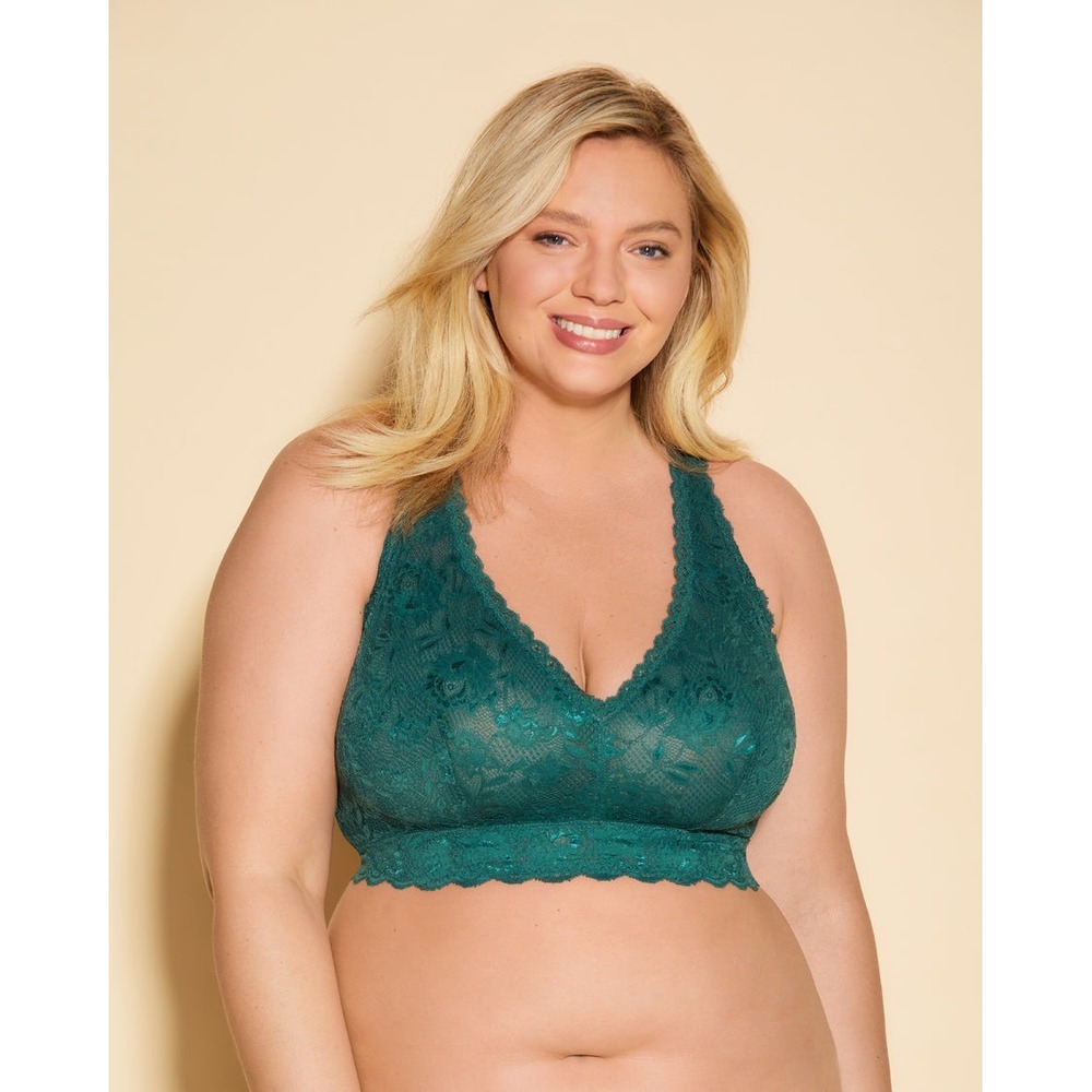Cosabella Never Say Never Ultra Curvy Sweetie Bralette Emerald Green Lace NEW S